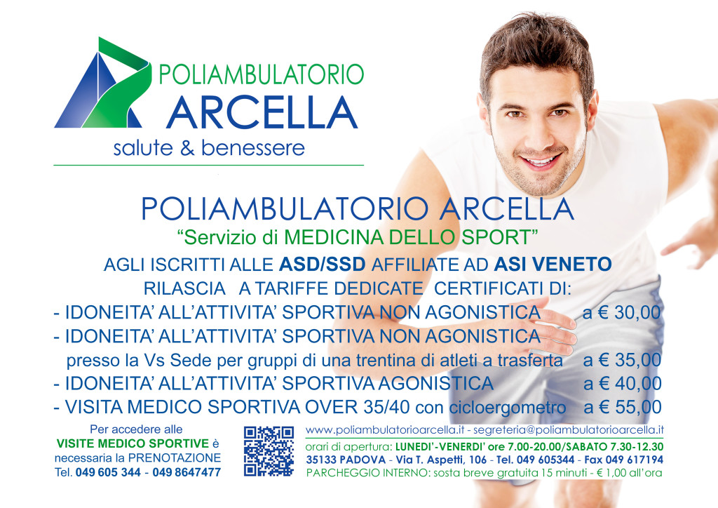 Flyer Visite Medico Sportive - ASD SSD affiliate ASI VENETO