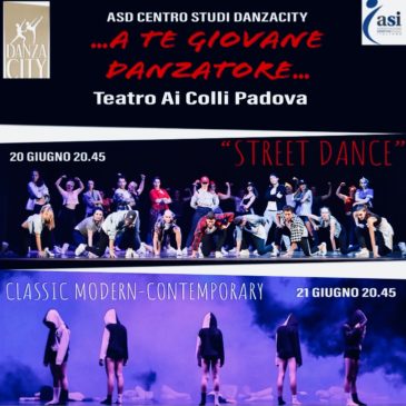 CENTRO STUDI DANZACITY ASD presenta 2 serate di danza moderna e contemporanea  il 20 e 21 giugno alle 20.45 c/o TEATRO AI COLLI PADOVA