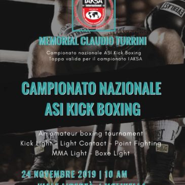 ASI KICKBOXING: MEMORIAL CLAUDIO TURRINI – PALASPORT DI MOLINELLA (BO) 23-24 NOVEMBRE