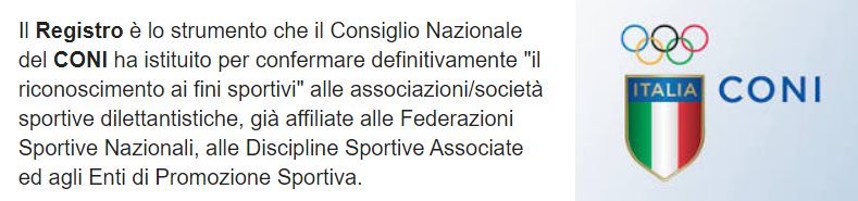 Attività Registro CONI: stabilita una sanatoria per gli anni 2018 e 2019